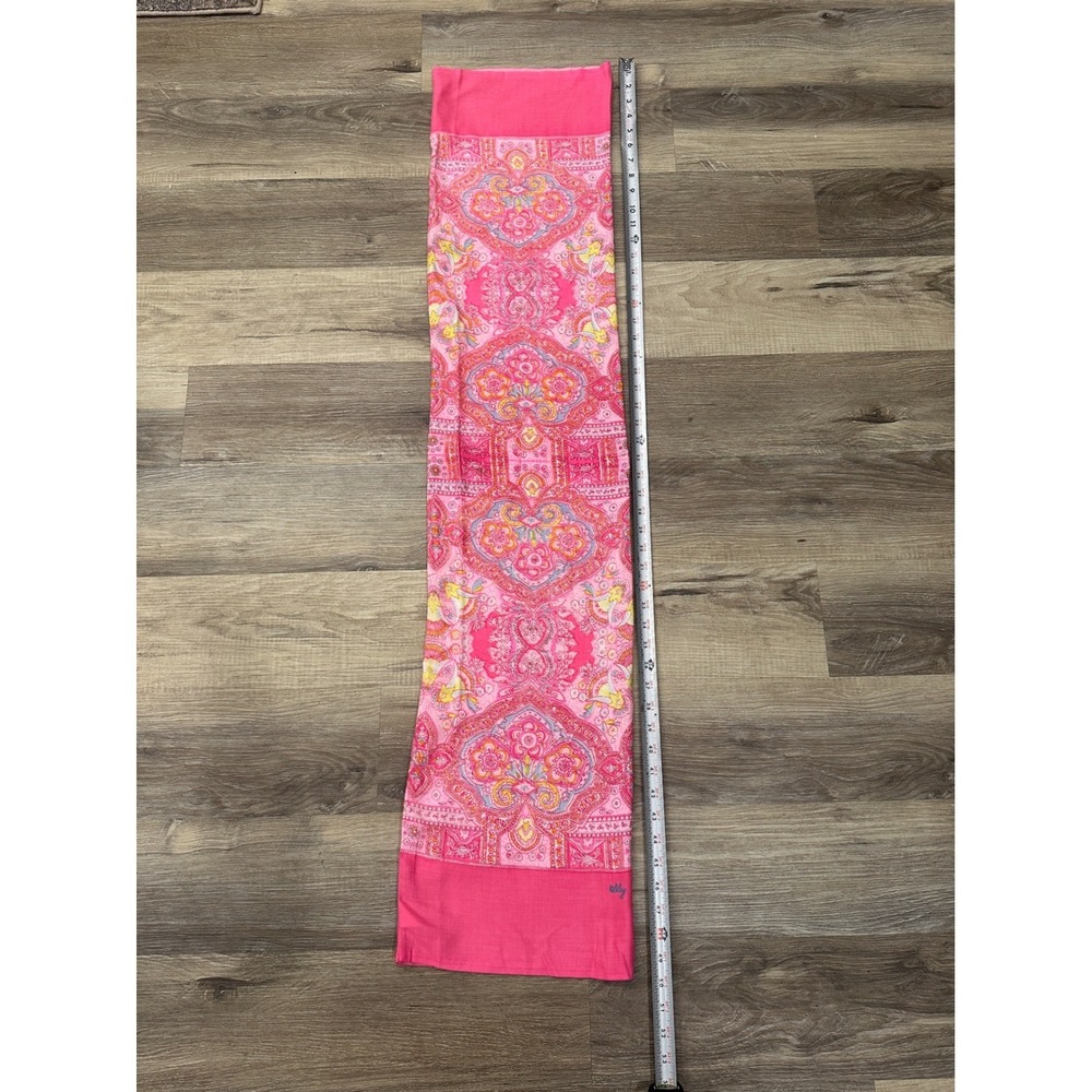 OILILY ‎ Scarf Pink Paisley Print Silk Blend